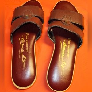 Etienne Aigner Vintage Leather Slide Sandal in Oxblood sz6 Like New, No Box